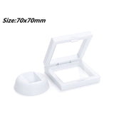 PET Membrane Jewelry Ring Pendant Display Stand Holder Bague Packaging Box Protect Jewellery & Stones Floating Presentation Case