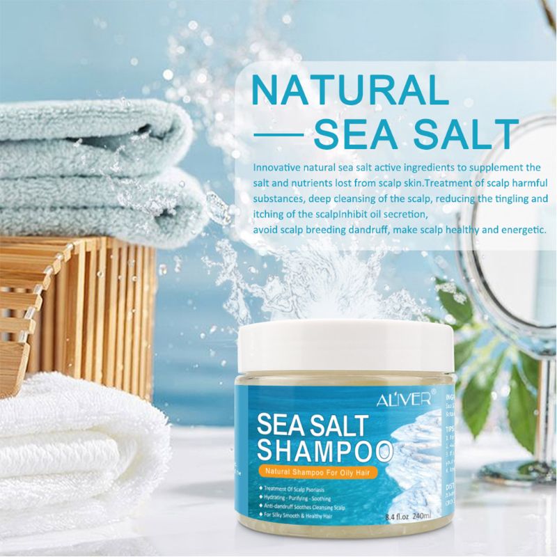 Natural Sea Salt Shampoo Hair Treatment Shampoo for Scalp Psoriasis Itching