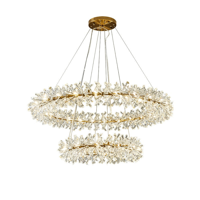 Post Modern Lustre K9 Crystal G4 Led Chandelier Foyer Luxury Plate Gold DIY Circle Chandelier Lighting Led Droplight Lamparas