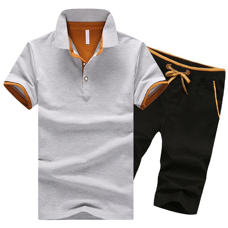 Summer Men's Shirts Casual Tracksuit Fashion Short Sleeve Shirt Male Brand Business Mens Clothing 2 Pieces Sweatsuit Men Shorts