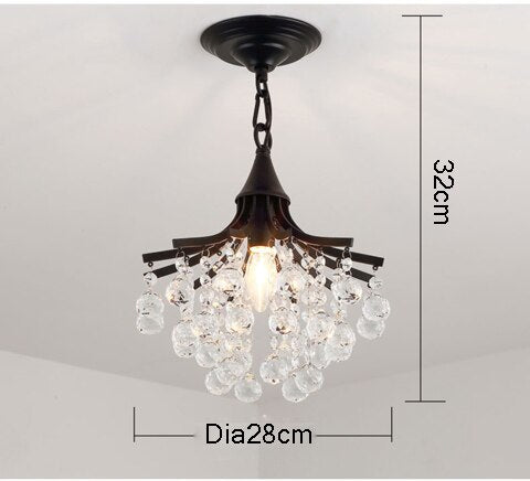 Merican Small Crystal Chandelier Lighting For Bedroom Study Room Ceiling Chandeliers Gold Black Lustre Cristal Light Fixtures