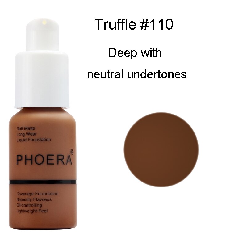 PHOERA 10Colors Soft Matte Full Coverage Liquid Foundation Concealer Longlasting Face Foundation Moisturizer Face Liquid Foundat