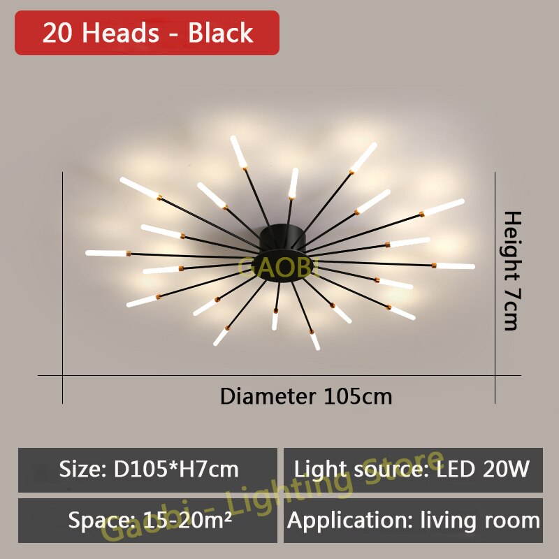 LED Chandelier Ceiling For Dining Living Room Bedroom Home Decoration Hanging Lights Gold Or Black Modern Creative New Fixtures