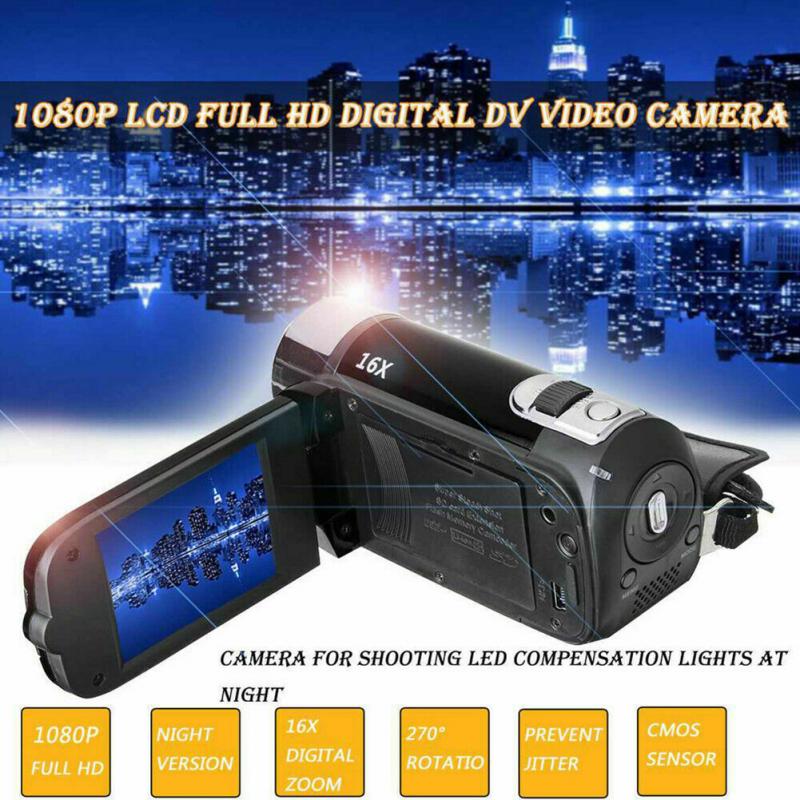 16MP HD 1080P Digital Video Camera Camcorder 16X Digital Zoom Video Camcorder 2.7inch TFT LCD Screen Shooting DVR Video Recorder