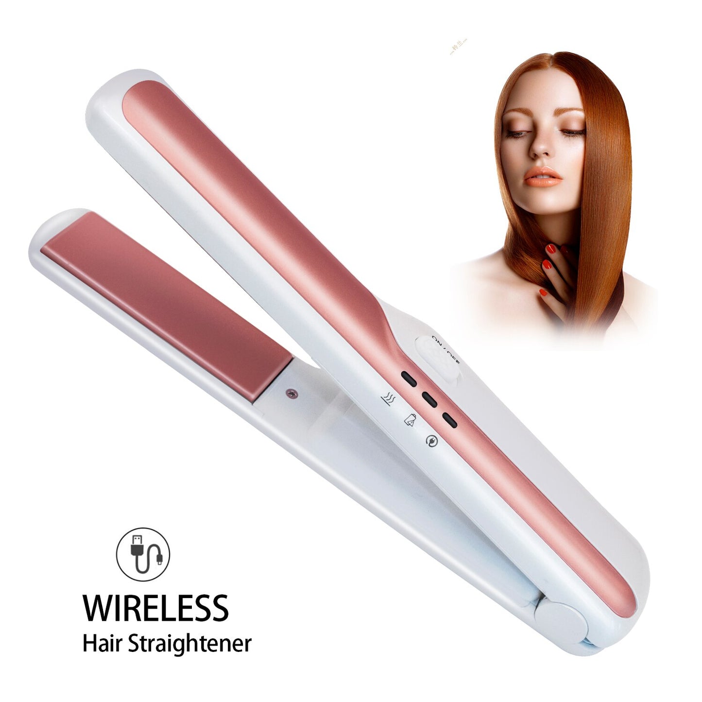 Wireless Hair Straightener выпрямитель для волос USB Recharging Hair Iron Flat Iron Fast Heating Ceramic Hair Straightener