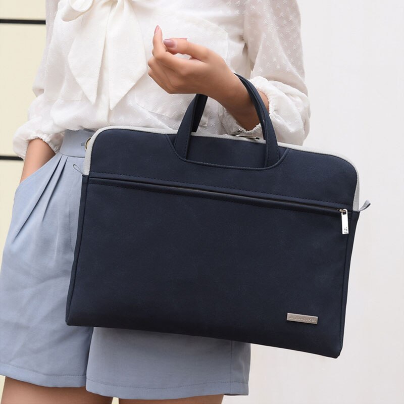 2PCS Business Laptop Briefcase Suede Office Macbook Handbag 13 14 15.6 inch Computer Bag Crossbody Notebook Travel Bags XA65C