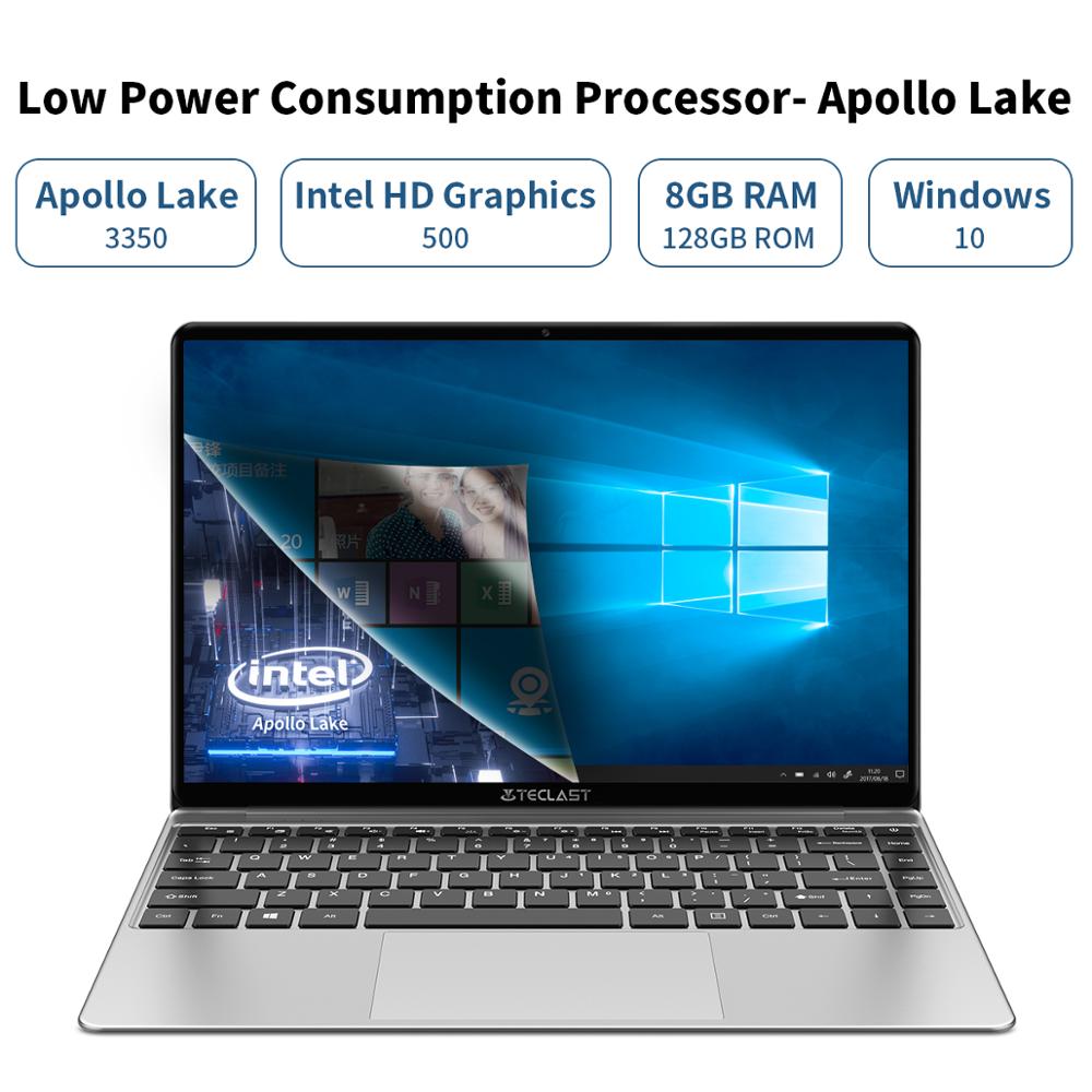 Teclast F7S 14.1" Laptop 1920x1080 IPS Notebook 8GB RAM 128GB ROM SSD Slot Windows 10 Intel Apollo Lake Dual Wifi Thin Computer