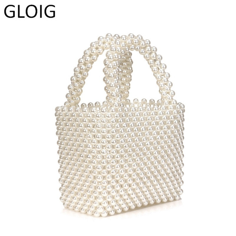 GLOIG ladies evening bags pearl imitation clutch bags shoulder handbags