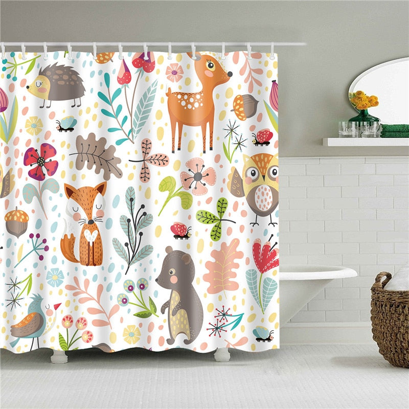 Maple Cactus Autumn Leaves Shower Curtains Bathroom Curtain Frabic Waterproof Polyester Multiple Sizes Bath Bathroom Curtain