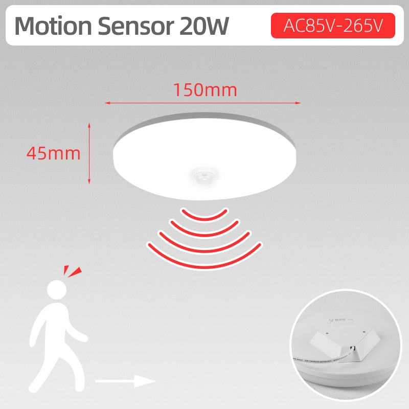 Motion Sensor Led Night Light PIR Sensor Lamp Smart Lighting 110V 220V 15/20/30/40w Ceiling Wall Lamps For Toilet Room Corridor