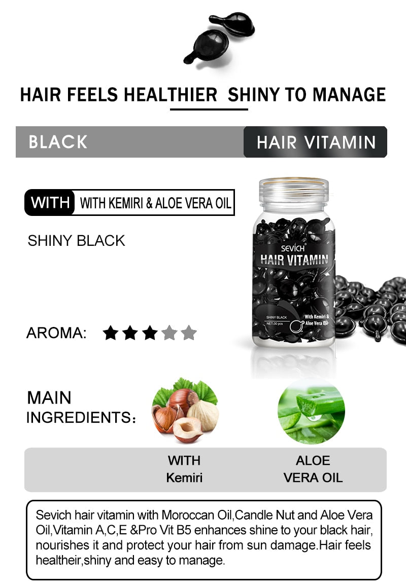 Hair Vitamin Keratin Complex Oil Hair Care Silky Hair Mask Repair Damaged Hair Capsule Serum Repair Hair Moroccan Treatment Oil