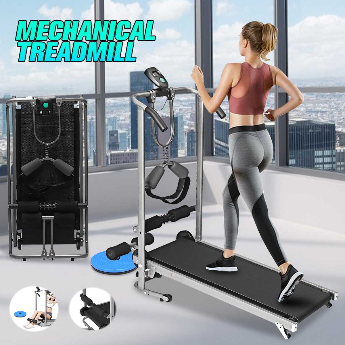 Folding Electric Treadmill Portable Motorized Running Machine for Home Gym Fitness Equipment Mechanical Treadmill Walking Pad