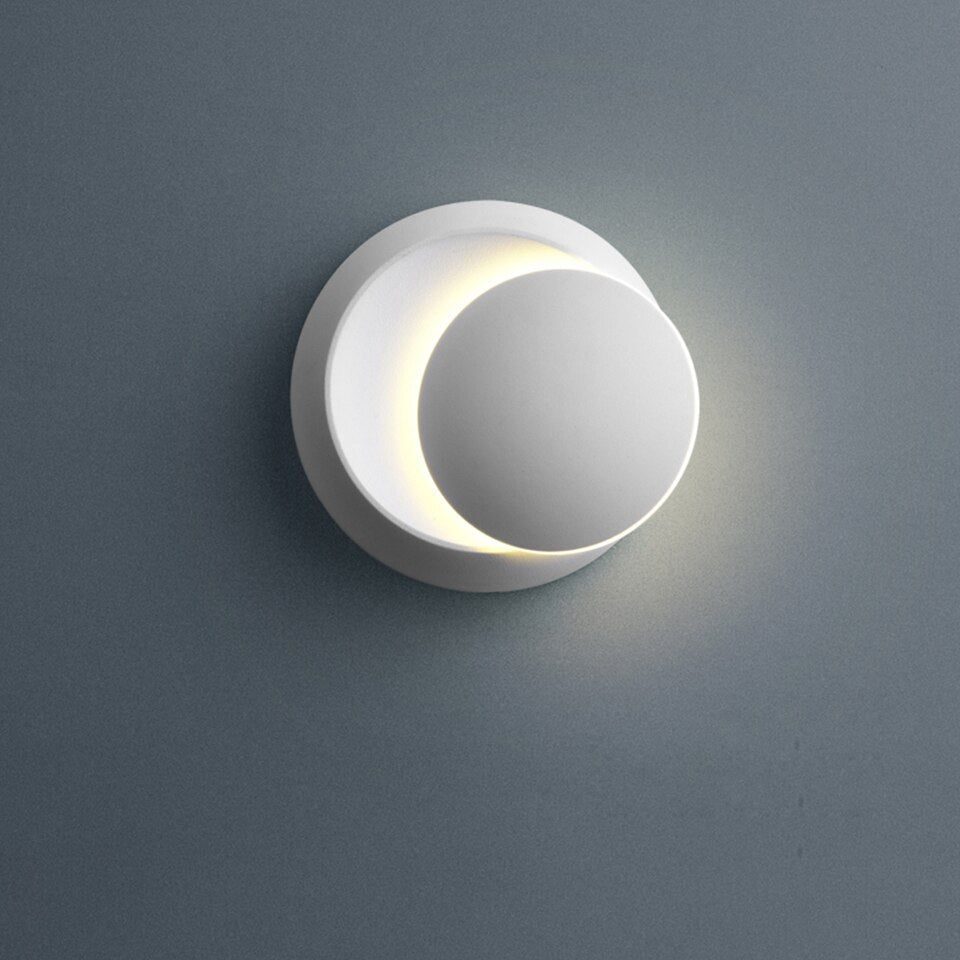 Led indoor wall lamps stair wall light fixture nordic wall sconce for home wall deco led wall moon lamp white black wall light