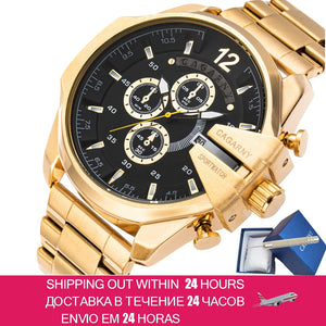 Mens Watches Top Brand Luxury Gold Steel Quartz Watch Men Cagarny Casual Male Wrist Watch Military Relogio Masculino Dropship