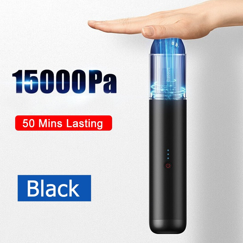 Baseus 15000Pa Car Vacuum Cleaner Wireless Mini Handheld Vacuum Cleaner w LED Light for Car Home Clean Portable Vaccum Cleaner