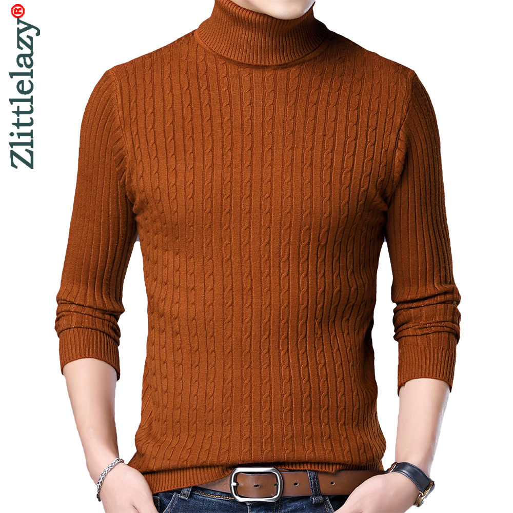 2021 New Casual Knitted Turtleneck Sweater Men Pullover Clothing Fashion Clothes Knit Winter Warm Mens Sweaters Pullovers 81332