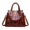 Vintage Luxury Women Brand Handbags Large Capacity Tote Bag Letter Printing High Quality PU Leather Shoulder Crossbody Bag