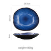 Ceramic Plate Irregular Dishes Tableware Series Western Food Plate European Blue Glaze Salad Bowl Main Dish Kitchen Supplies