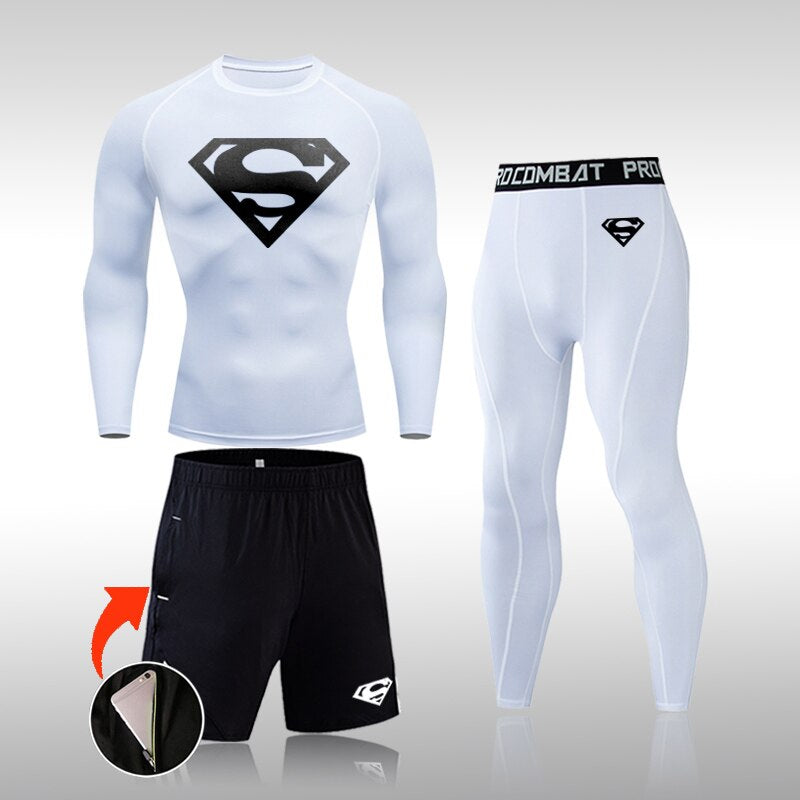 Tracksuit Men Sports Suit Gym Fitness Compression Clothes Running Jogging Sportwear Exercise Workout Rashguard Tights