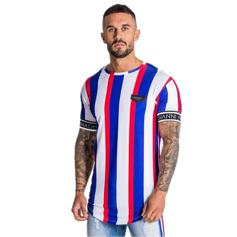 Fashion T Shirt Men Clothes Streetwear Stripe Tshirt Male Hip Hop Short Sleeve T-Shirt Mens Funny T Shirts Summer Tee Shirt Top