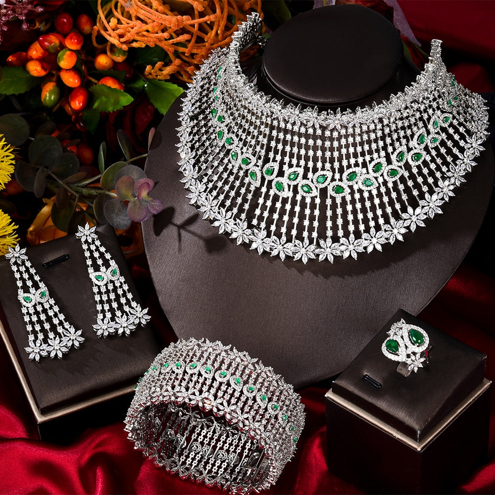 JEWELERY SET 4 PIECE  Chokers Jewelry Sets For Women Wedding Dubai Bridal Set 2022