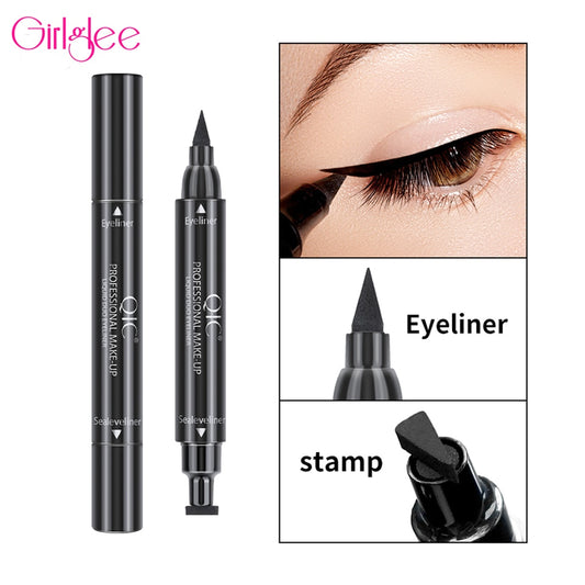 Cosmetic Eyeliner Pencil Waterproof Eyeliner Stamp Black Quick Dry Double Head Liquid Eye Liner Easy Wear Makeup Tools Girlglee