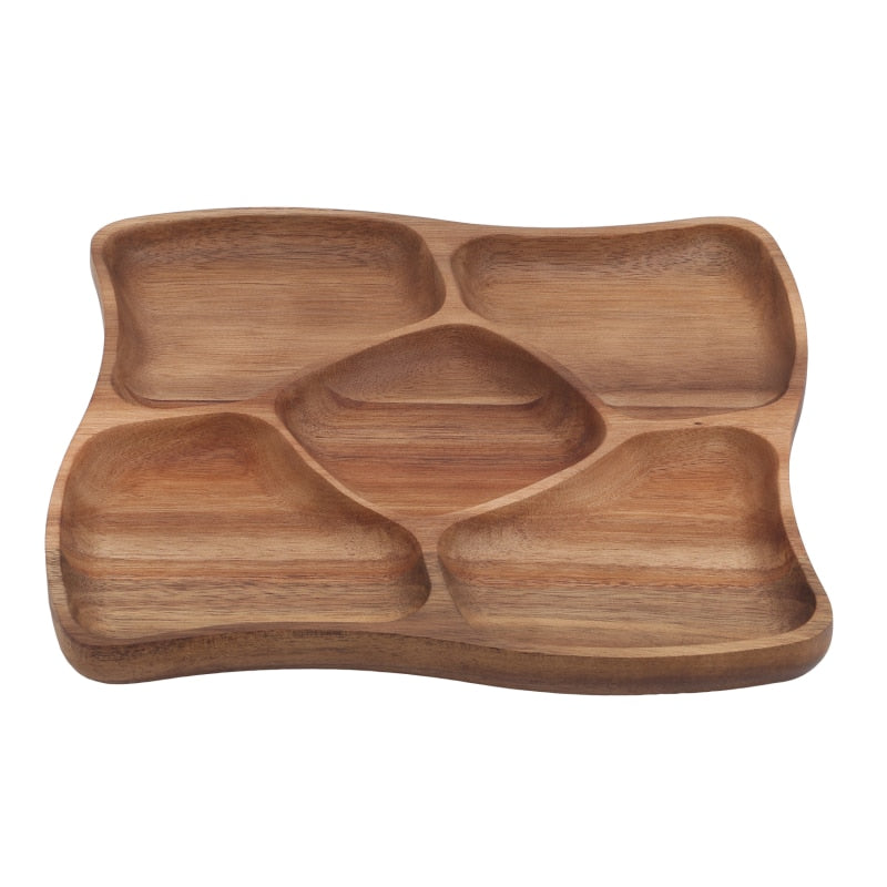 Whole Wood Wood Irregular Oval Solid Wood Pan Plate Fruit Dishes Saucer Tea Tray Dessert Dinner Plate Tableware Set