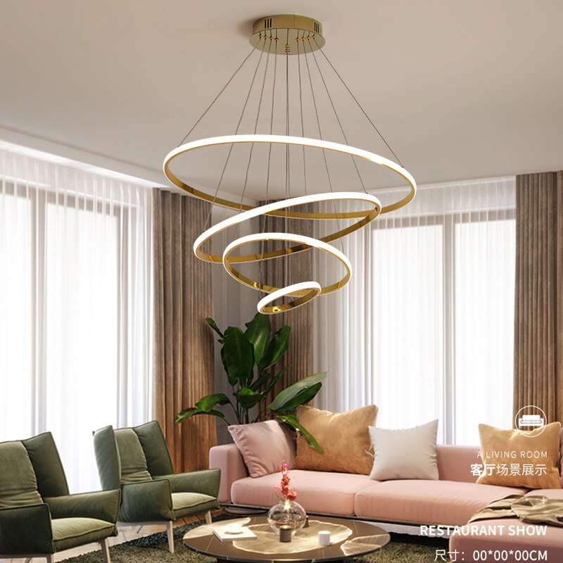 FANPINFANDO Gold/chrome plating modern led chandelier lighting for living room bedroom hanging lighs Kitchen Ring chandeliers