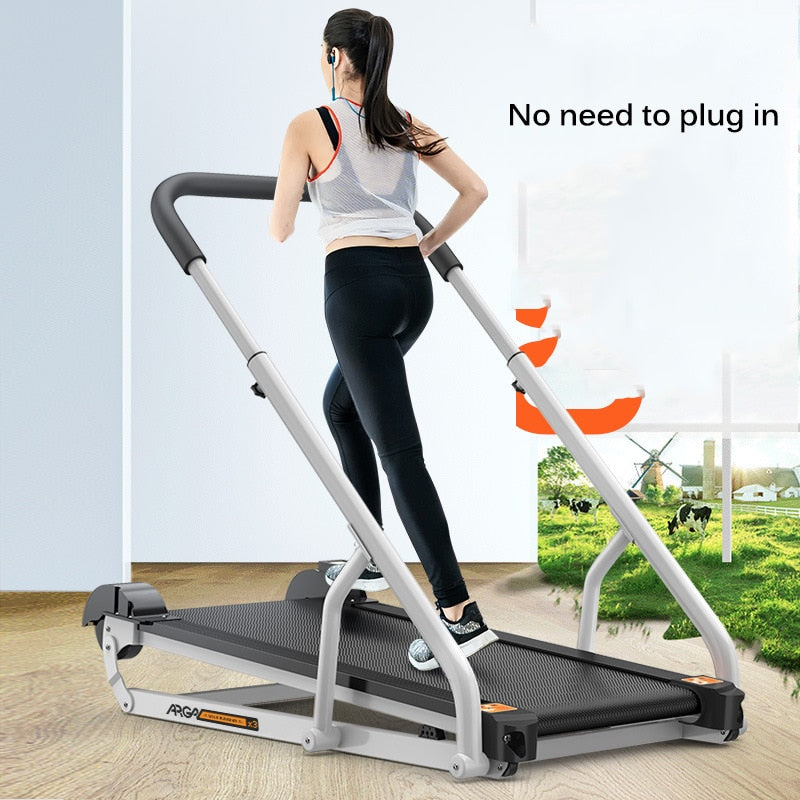 Folding Treadmill Mechanical Running Treadmill Fitness Equipment For Home Sports Gym Training Machine 100kg Bearing HWC