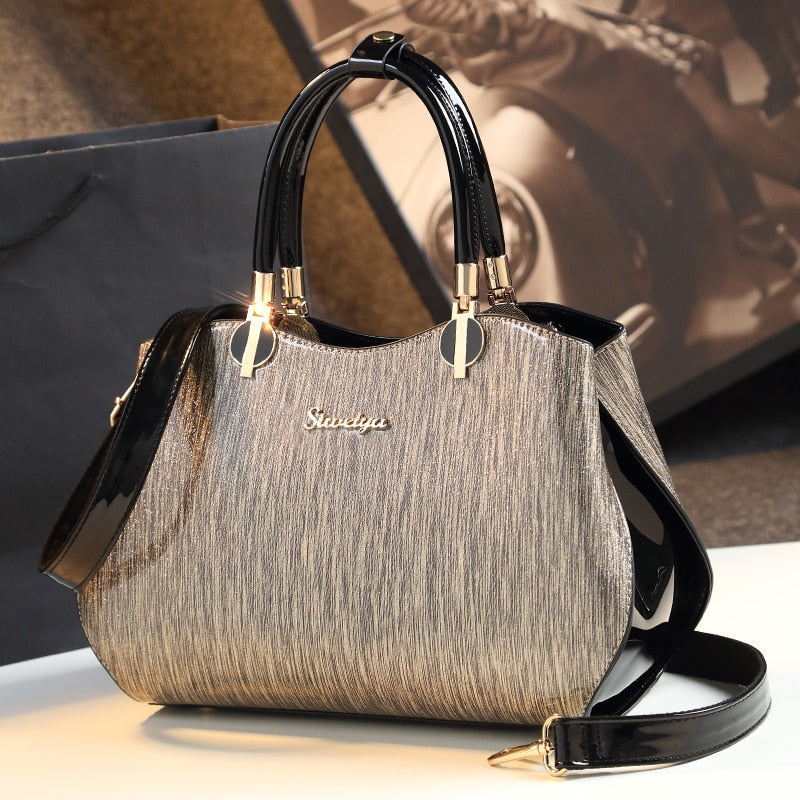 New arrival korean style simple pillow shoulder bags handbags women famous brands top handle bag patent leather messenger clutch