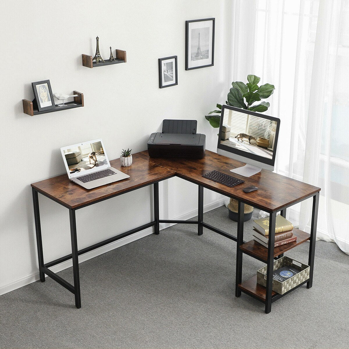 Modern Simple L-Shaped Corner Desktop Computer Desk Table Laptop Table Writing Desk Home Office Furniture Standing Desk meubles