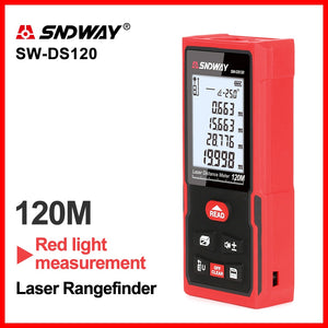 SNDWAY Laser Rangefinder Digital Laser Range Finder Tilt Function Electronics Tape Distance Ruler Sensor Laser Distance Meter