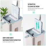 Drop Shipping Magic Microfiber Cleaning Mops Free Hand Mop with Bucket Flat Squeeze Magic Automatic Home Kitchen Floor Cleaner