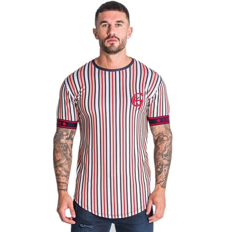 Fashion T Shirt Men Clothes Streetwear Stripe Tshirt Male Hip Hop Short Sleeve T-Shirt Mens Funny T Shirts Summer Tee Shirt Top