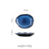 Ceramic Plate Irregular Dishes Tableware Series Western Food Plate European Blue Glaze Salad Bowl Main Dish Kitchen Supplies