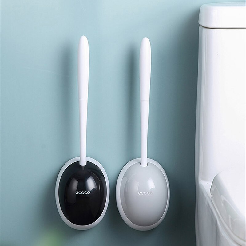 D2 Silicone Toilet Brush For WC Accessories Drainable Toilet Brush Wall-Mounted Cleaning Tools Home Bathroom Accessories Sets