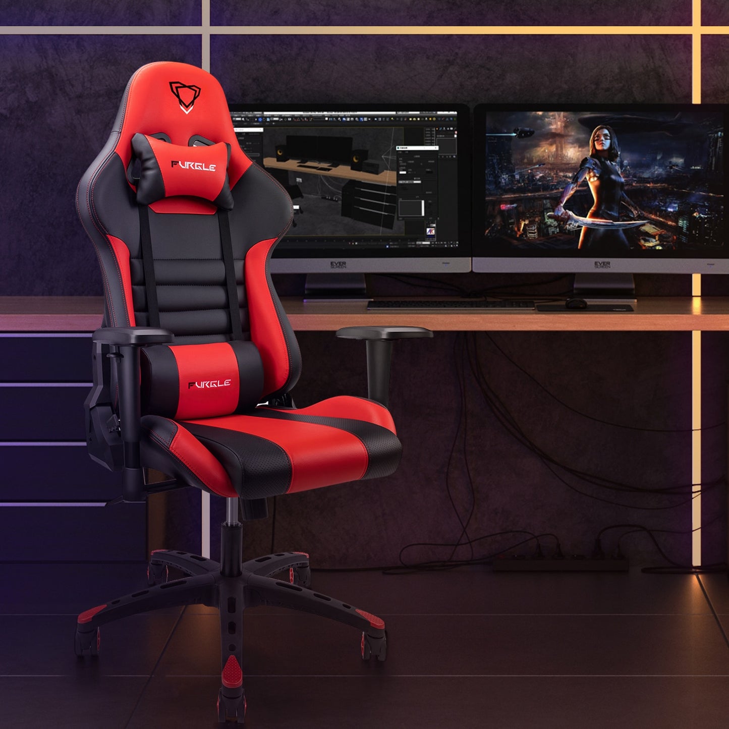 Furgle WCG game computer chair high quality adjustable office chair leather gaming chair black for office game chair furniture