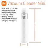 Xiaomi Mi Mini Car Vacuum Cleaner 13000Pa Wireless Handheld Vaccum For Home Desktop Cleaning Portable Vacuum Cleaner HEPA Car