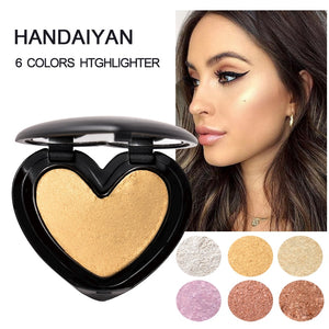 HANDAIYAN Gold Highlighter Iluminador Face Contour shine Makeup Bronze Powder Roze Shimmer High Lighter face powder highlight