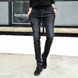 Jeans men's 2021 new slim jeans, high-quality casual stretch trousers men's clothing, fashion Korean straight versatile jeans
