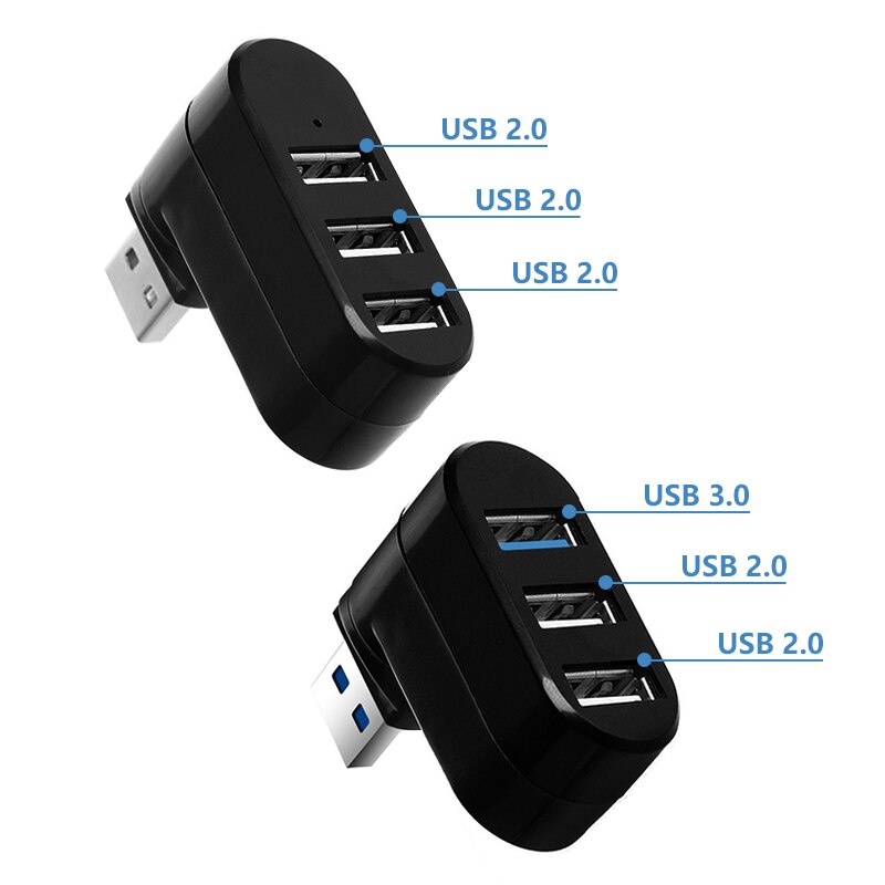 3 Port Multi 2.0/3.0 USB Hub Mini USB Hub High Speed Rotate Splitter Adapter For Laptop Notebook For PC Computer accessories