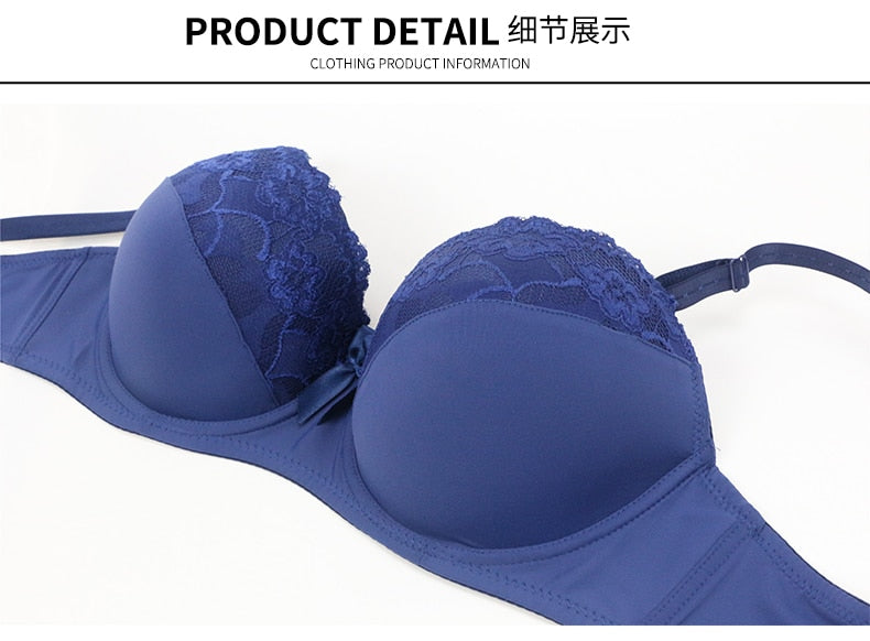 BCDE Cup Bras Sexy Lace Massage Ladies Push Up Brassiere Floral Female lingerie Underwire Women Underwear