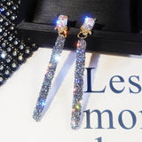 Exknl 2020 New Fashion Arrival Crystal Classic Geometric Long Dangle Earrings For Woman Female Jewelry Korean Simple Earrings