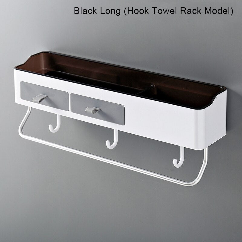 Punch-free Bathroom Organizer Rack Shampoo Cosmetic Storage Rack Bath kitchen Towel Holder Household Items Bathroom Accessories