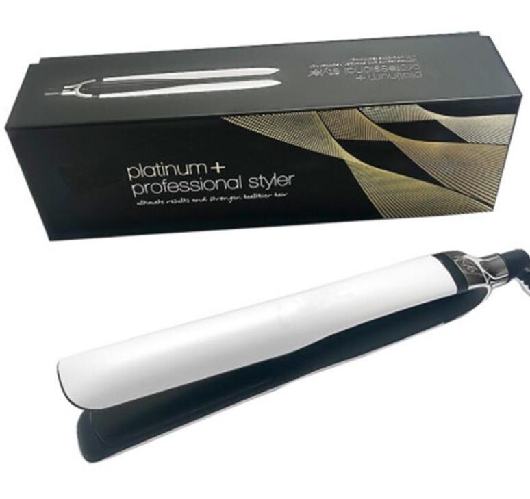 PLATINUM Plus + Hair Straighteners Professional Styler Flat Hair Iron Straightener Hair Styling tool Black/White 110V-240V