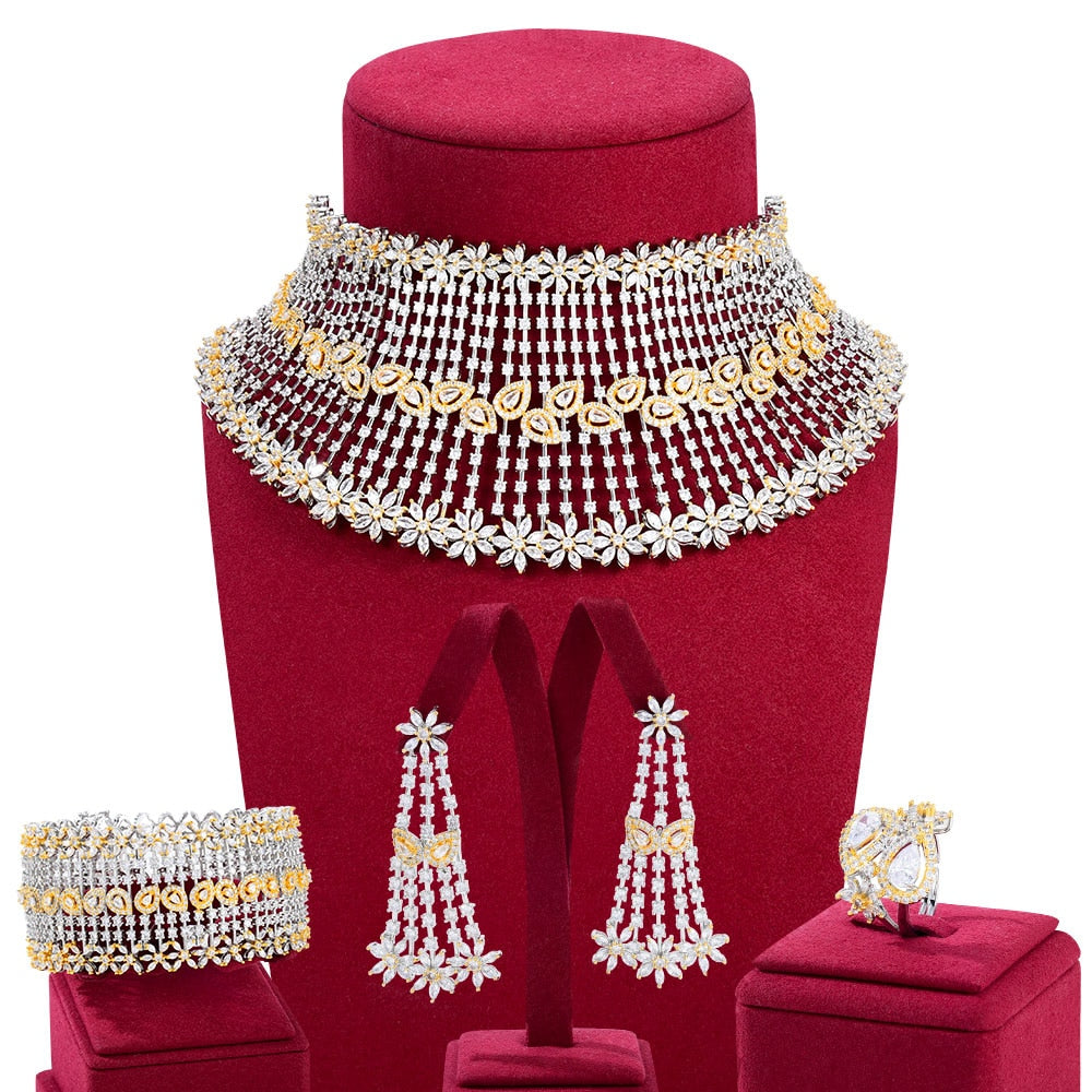 JEWELERY SET 4 PIECE  Chokers Jewelry Sets For Women Wedding Dubai Bridal Set 2022