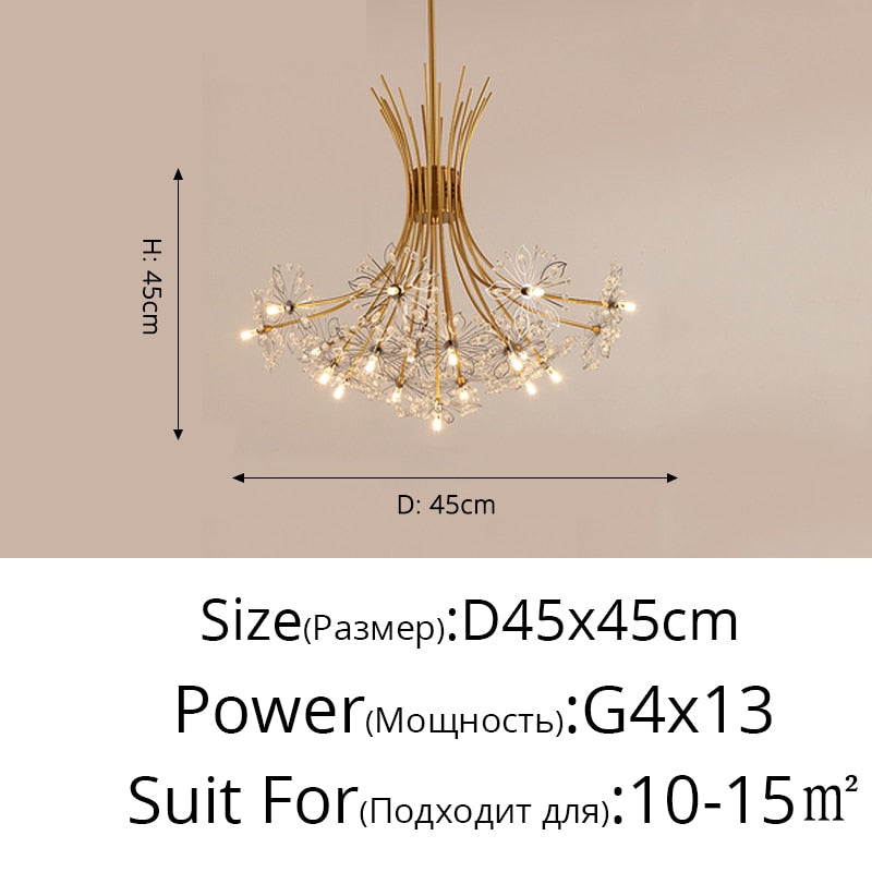 Dimmable Holding Flowers Deco Fixture Modern LED Chandeliers Lights Living Dining Room Bedroom Hall Hotel Lamps Indoor Lighting