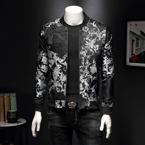 2020 Fall Paisely Floral Jacket Men Vintage Business Bomber Jacket Men Coat Windbreaker Clothes Men Vintage Jacket Coat 5XL