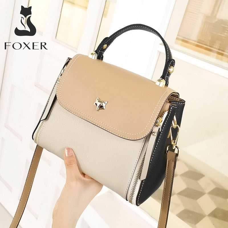 FOXER Women's Shoulder Bags Crossbody Handbags Fashion Cross Body Purse Large Capacity Chic Totes Ladies Medium Messenger Bag