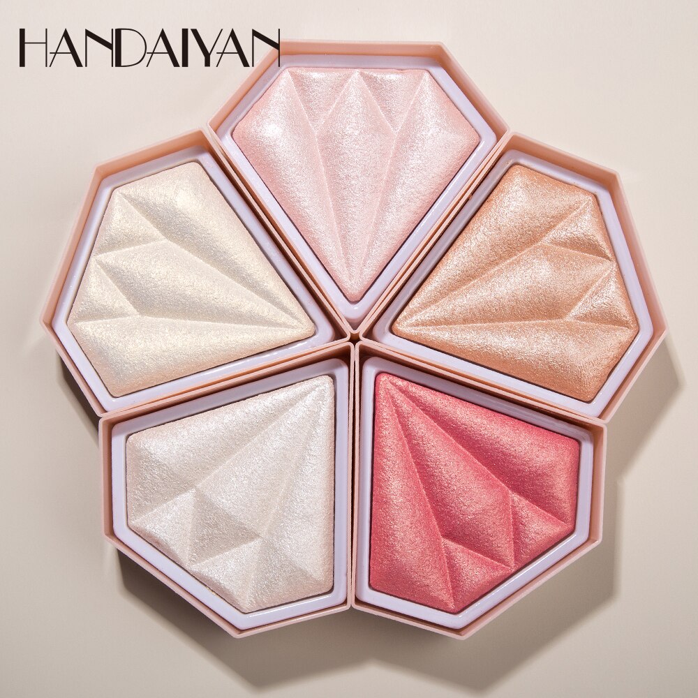 Diamond Highlighter Powder Palette Body Shimmer Bronze Pigment Glitter Face Contour Glow Highlight Makeup Palette handaiyan